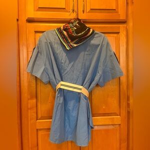 Designer woman’s Shirt with Plaid Scarf